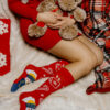 Veselé ponožky Zimný medvedík