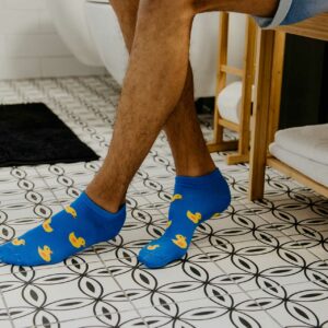 Veselé ponožky Kačička Modrá – členková