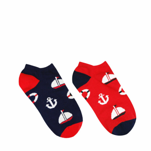 Krátke letné farebné ponožky s namorníckym vzorom HestySocks