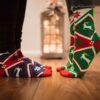 Veselé ponožky Nórsky zelený vzor