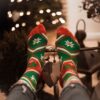 Veselé ponožky Nórsky zelený vzor