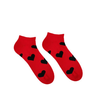 Veselé ponožky Srdiečko Čierne – členkové