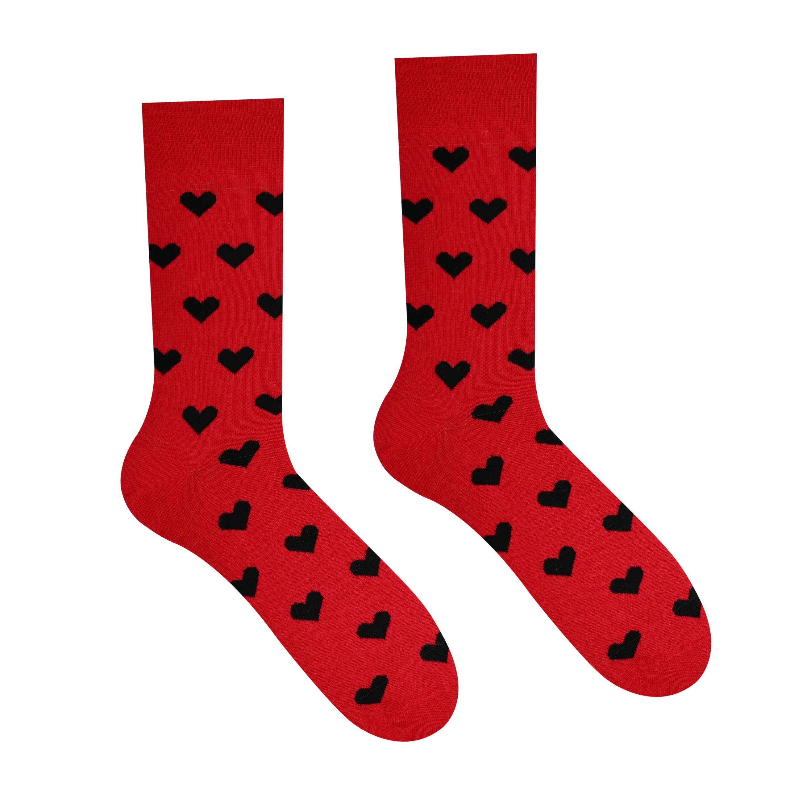 Veselé ponožky Malé srdiečka červené