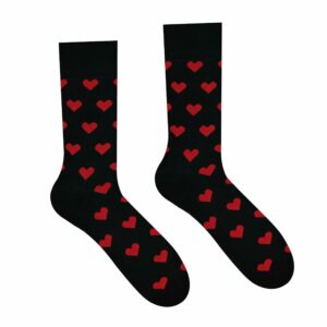 Veselé ponožky Malé srdiečka čierne – Detské